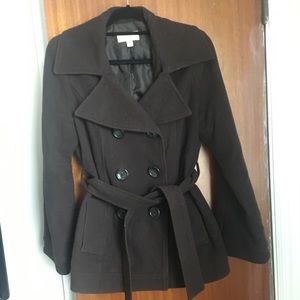 Brown Merona Button Up Pea Coat